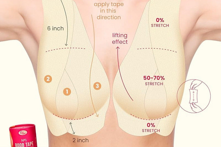 Application of BoobTape for lifting effect