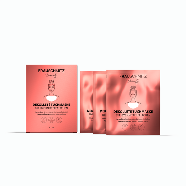 Three Frauschmitz decollete mask packages on a white background
