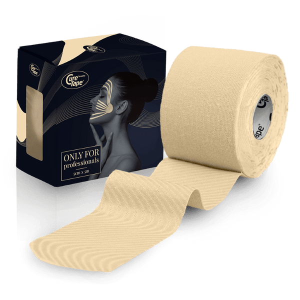 CureTape Beauty 5 cm beige cosmetic lifting tape for soothing and improving skin elasticity