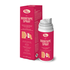 BoobTape Removal Spray with a box – gentle adhesive remover for safe, painless tape removal
