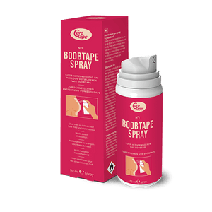 BoobTape Removal Spray with a box – gentle adhesive remover for safe, painless tape removal