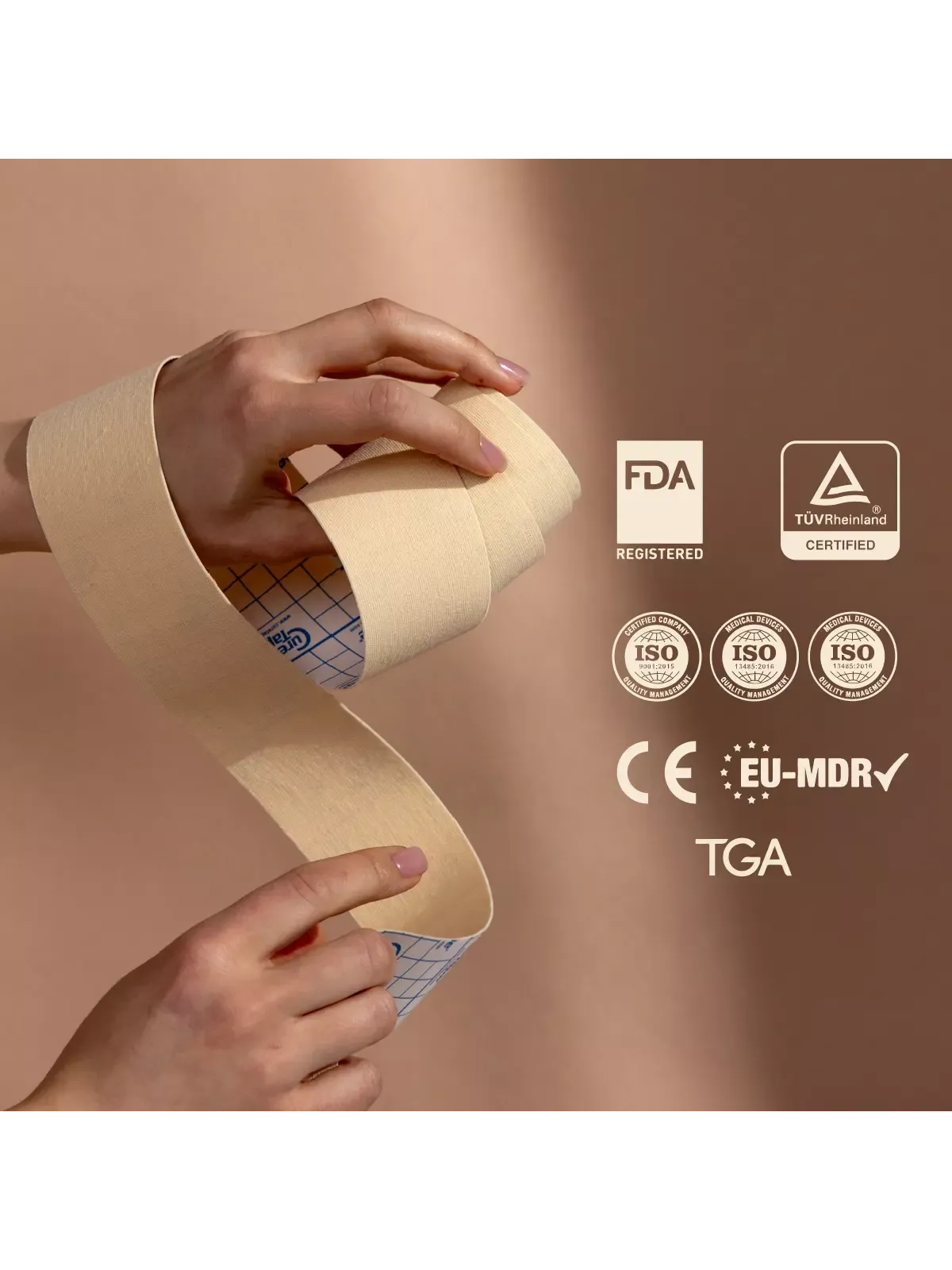 Certified beauty tape for Switzerland with TUV and European medical certifications
