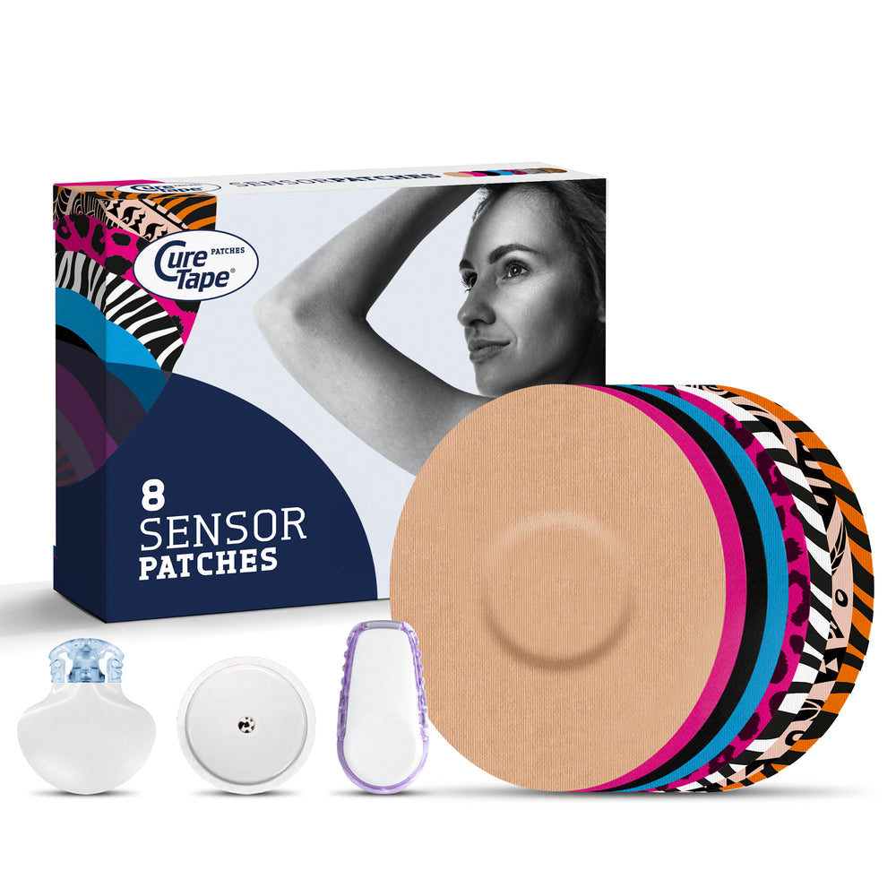 CureTape Sensor Patches – breathable adhesive covers protecting CGM sensors from water, sweat and dirt