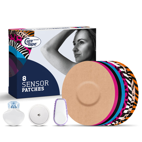 CureTape Sensor Patches – breathable adhesive covers protecting CGM sensors from water, sweat and dirt